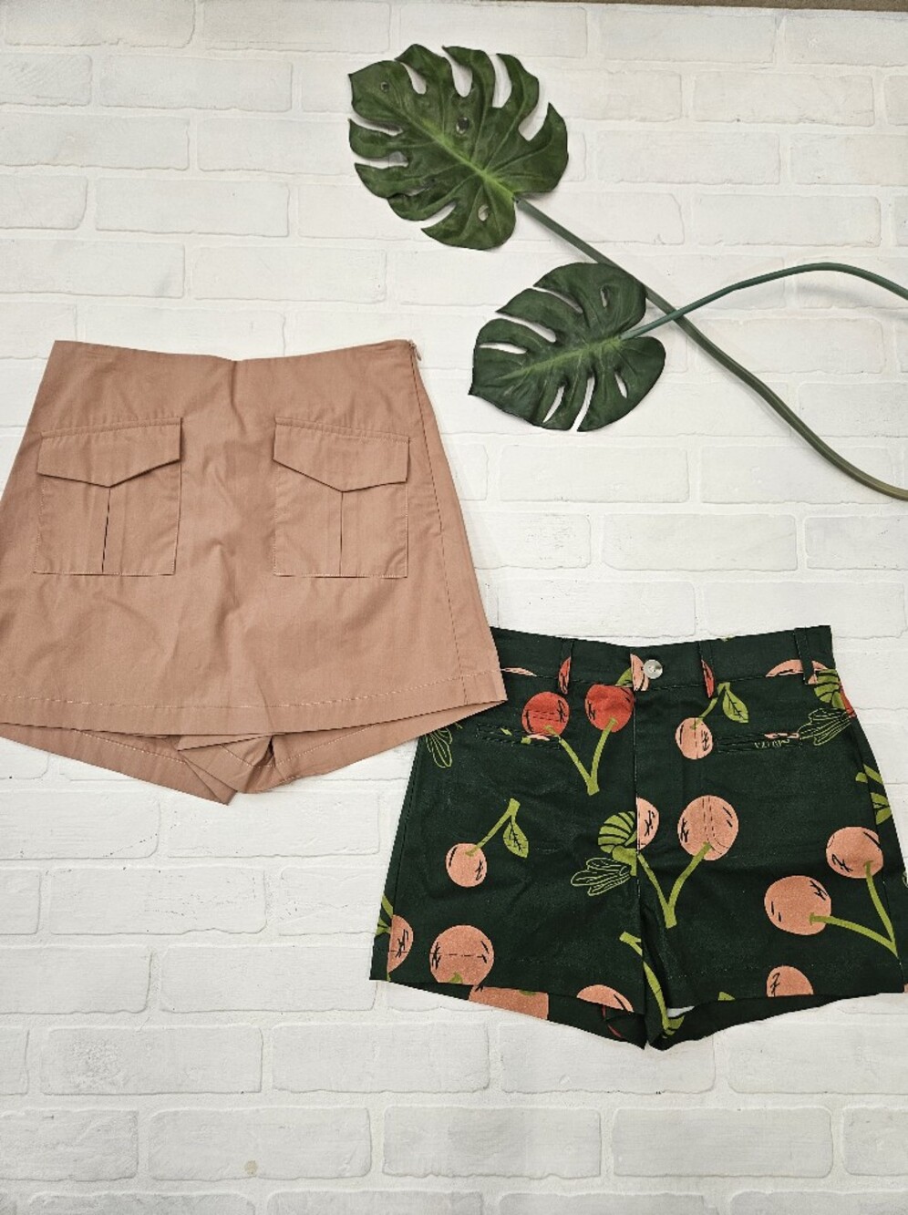 🍒+🐝 Print Short And Solid Skort Bundle